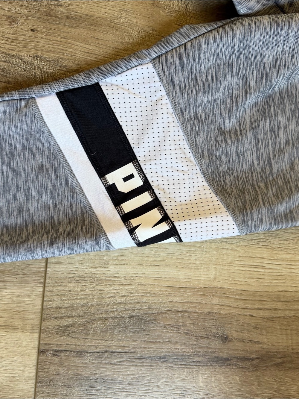 Victoria's Secret Gray leggings with Black & White Panels - Picture 2 of 6